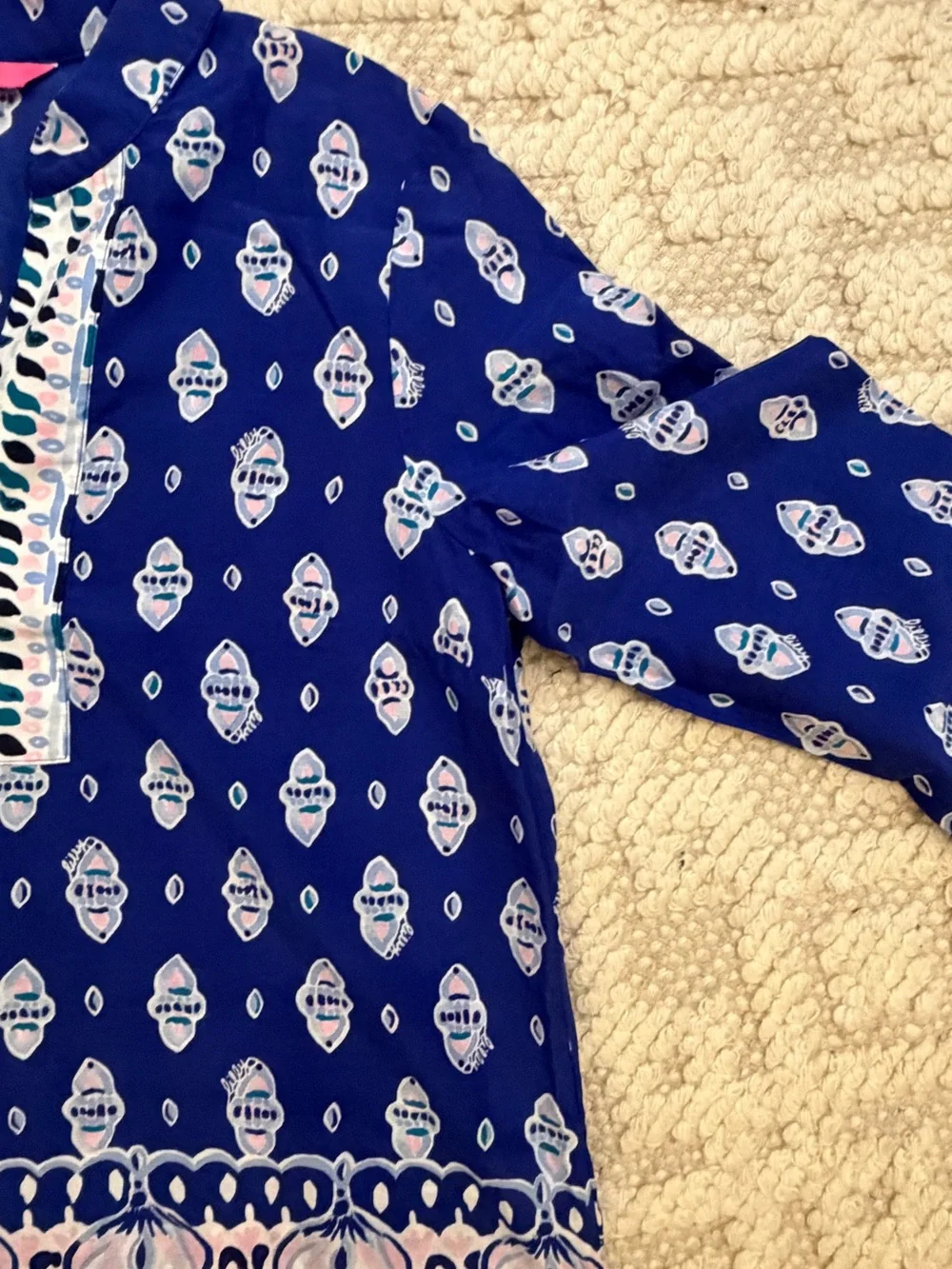 Lilly Pulitzer Royal Blue & White Printed Tunic